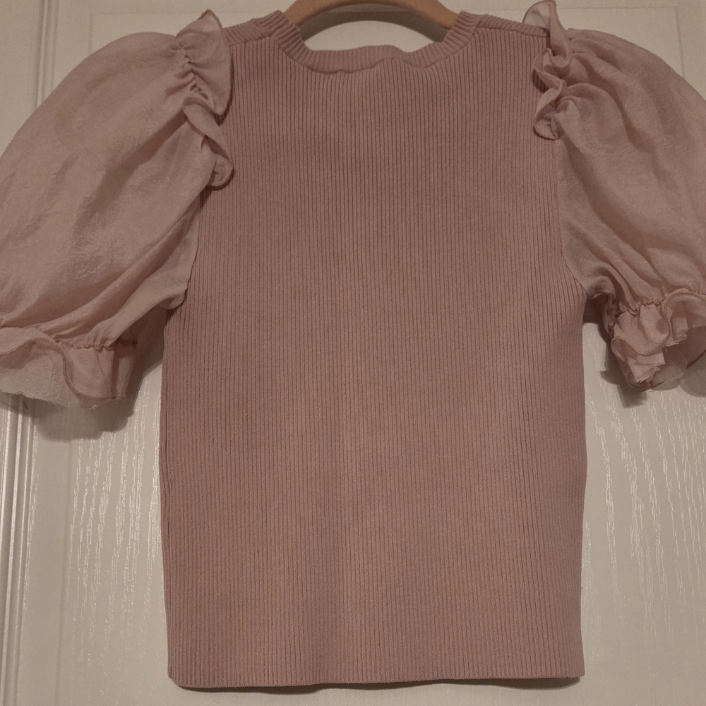 Beautiful Pink Ribbed Blouse Small - Picture 5 of 5